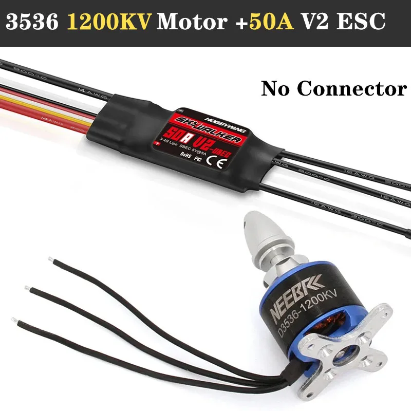 NEEBRC D3536 3536 1200KV borstelloze motor met 50A V2 ESC Combo T/XT60-stekker voor RC Fixed-wing Drone Vliegtuig Zweefvliegtuig Onderdelen