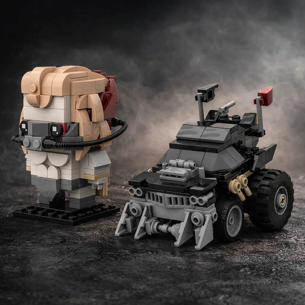 

MOC Post-Apocalyptic Warrior & Armored Battle Vehicle Building Blocks Set, DIY Car & Character Bricks Toy Gift for Kids