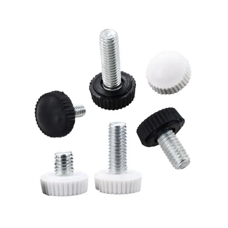 10Pcs Round Head Handle Hand Screws Set M4 Knurled Rubber Plastic Thumb Screw Tighten Bolt Nuts Bakelite Knoba Hand Screws Tools