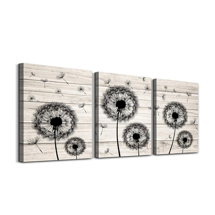Fullcang Diy Diamond Art Painting Triptych Abstract Dandelion Scenery Plant Full Drill Mosaic Embroidery Picture 3Pcs/set