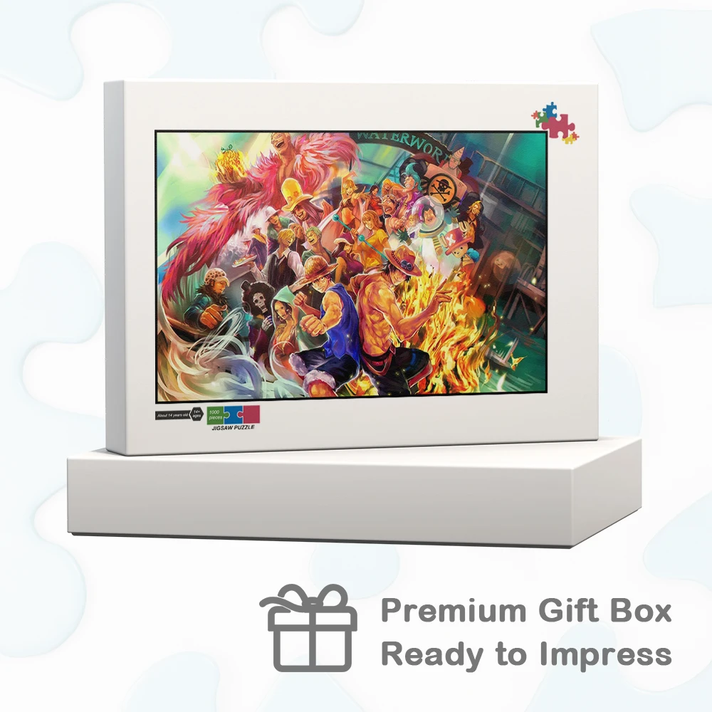 One Piece Chibi Monkey D. Luffy Jigsaw Puzzles Celebrate the Pirate Age Games and Puzzles Cute Cartoon Educational Toys for Kids