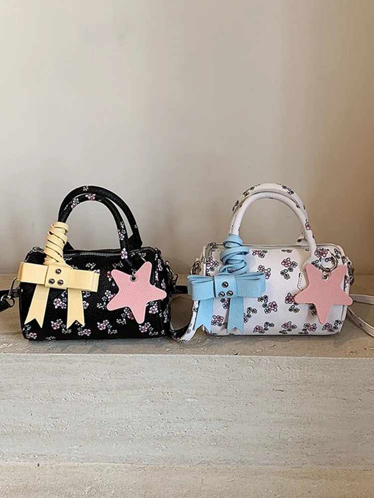 

Женская сумка через плечо с цветочным принтом, модная универсальная сумка в японском корейском стиле, высококачественная большая сумка, новинка 2023 года