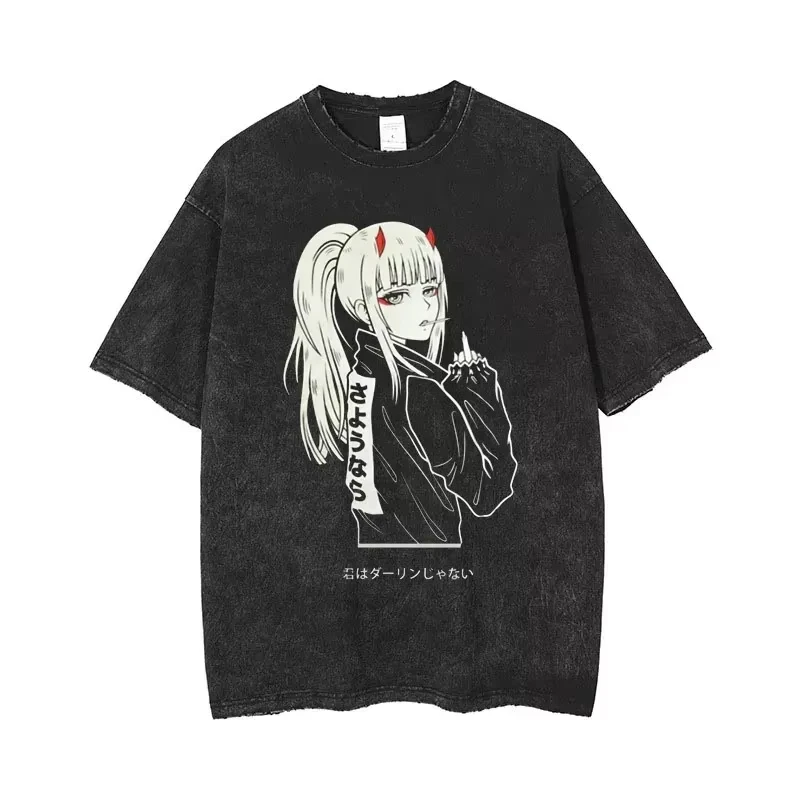 Darling in the Franxx Zero Two Partner Killer Hiro Trigger A-1 Pictures Anime Manga Graphic Print Vintage Aesthetic Harajuku