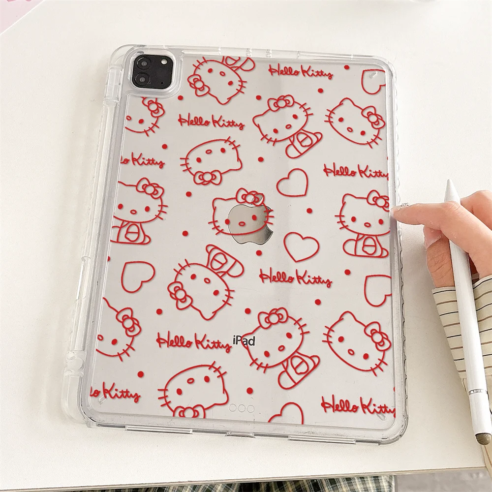 

Чехол Hello Kitty для iPad Air 11 2025 11th 7th 8th 9th 10. Gen 10.9 10.2/10.5 Pro 11inch 2024 9.7 Mini6 7 с держателем для карандашей