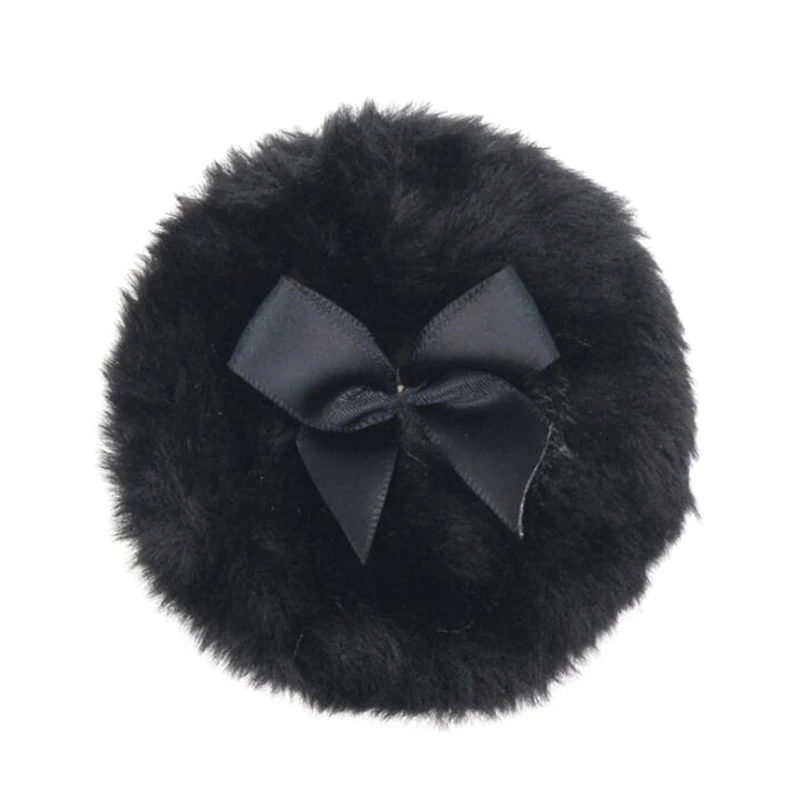 4 Inch Large Fluffy Powder Puff for Body Transparent Plastic Bag Sealed Round Powder Loose Puff with Ribbon Bow Drop Shipping