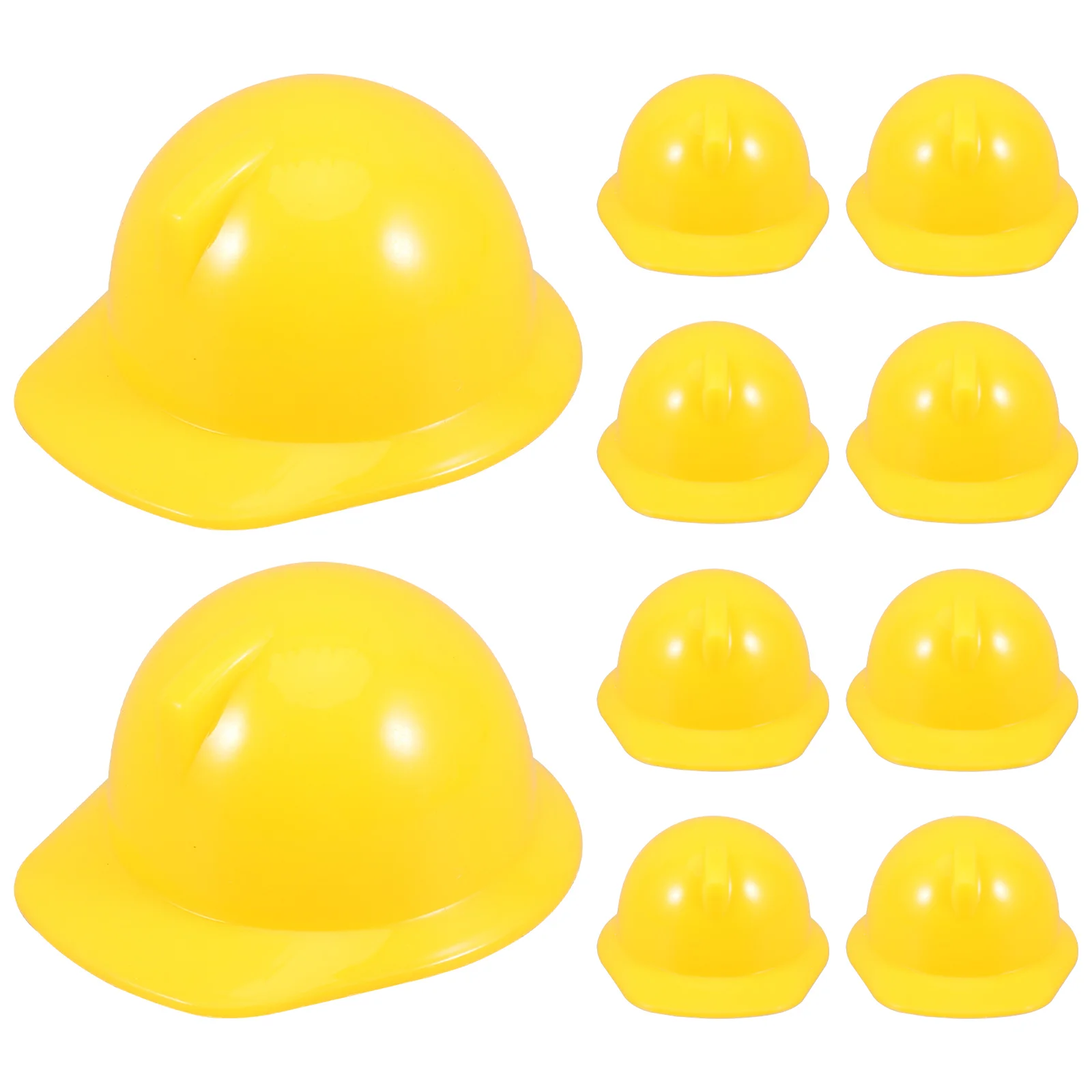 10 Pcs Bottle Topper Hat Mini Construction Girls Miniature Helmets Yellow Plastic Safety