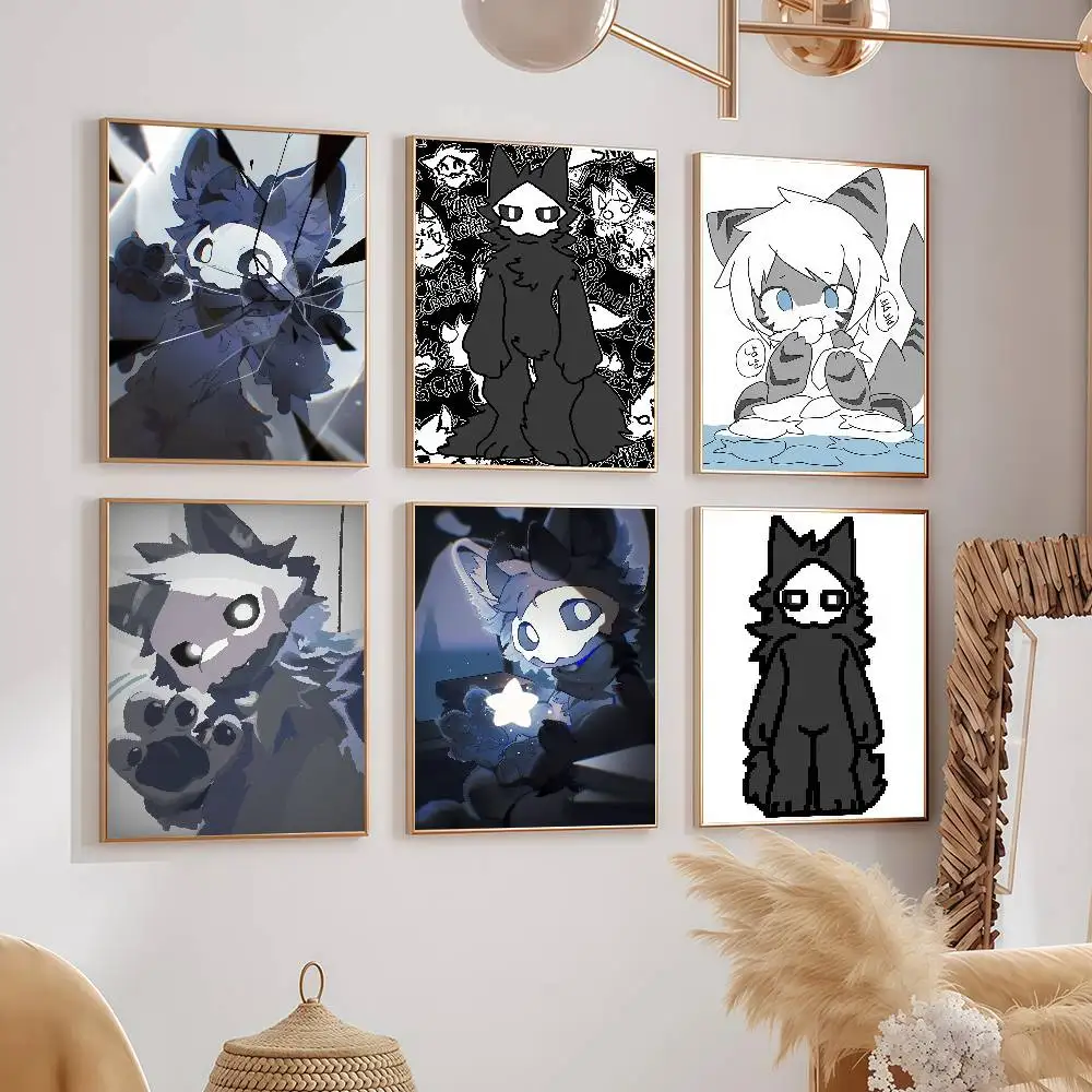 Changed Puro Game furry Shark cat Posters Dormitory Decorations Bedroom And Living Room Wall Murals Souvenirs