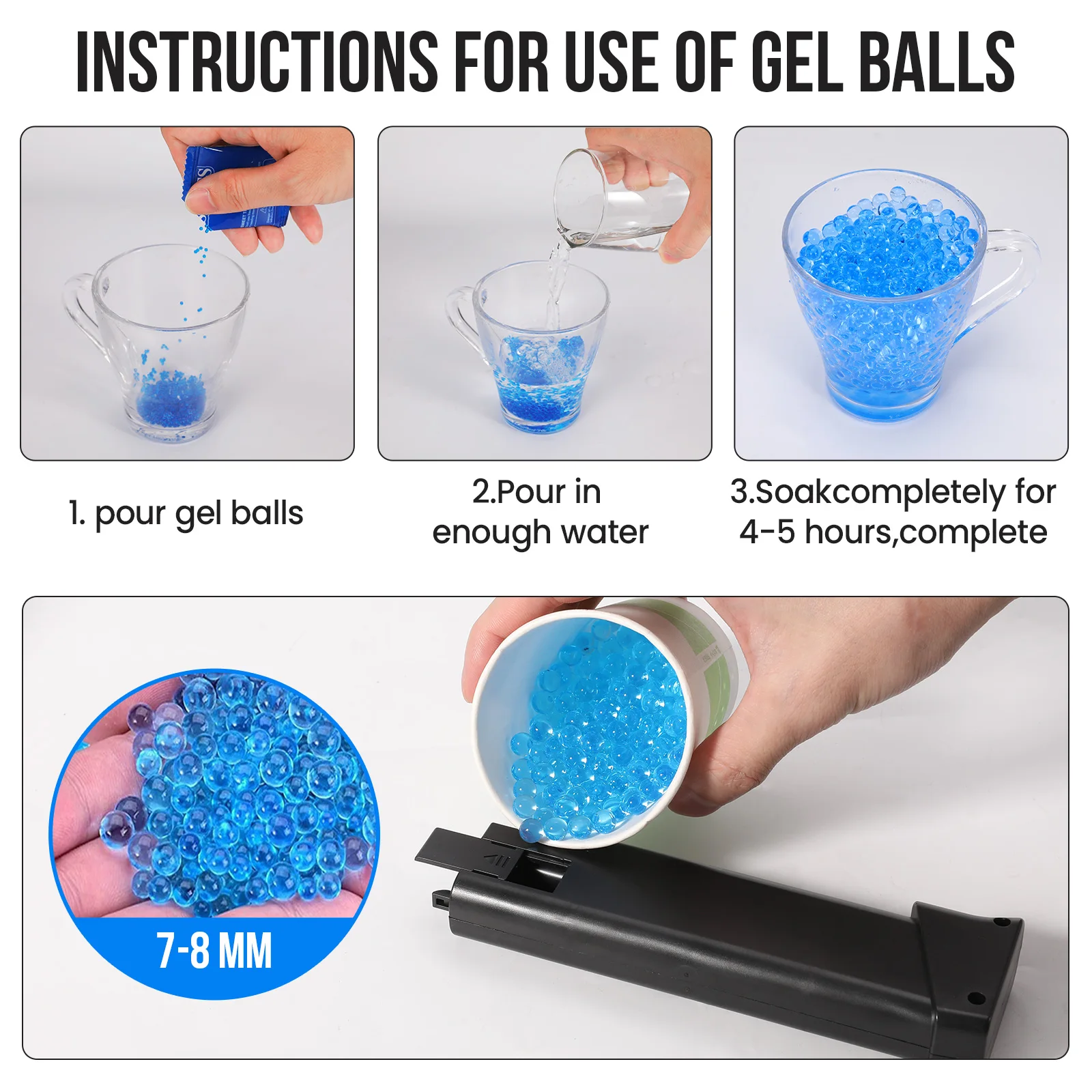 Gel Balls Automatic Shooting Airsoft Pistol Toy Gun Hydrogel Electric Paintball Gun for Adults Boys Outdoor Cs Shooting Gamehoot