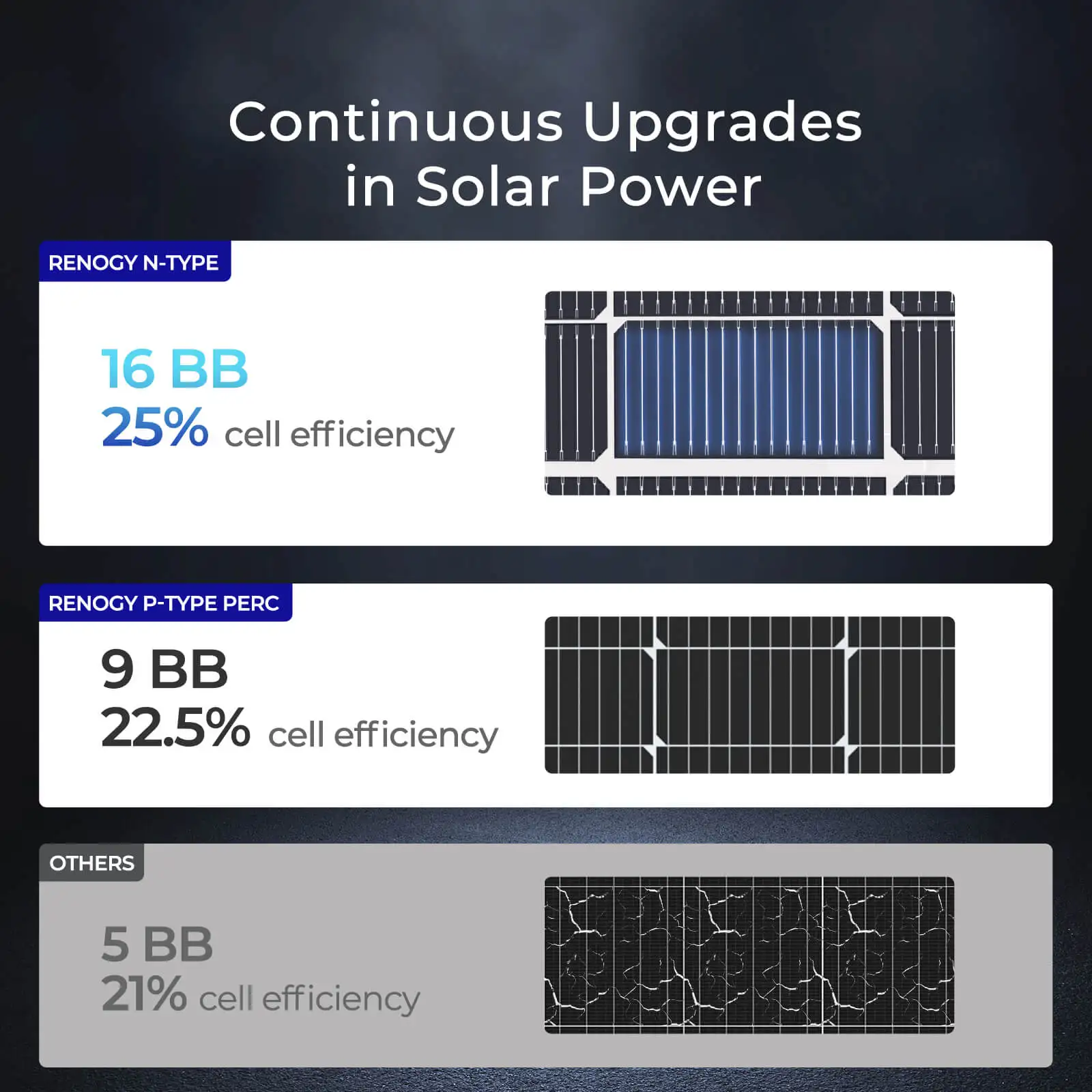 Renogy N-Type 16BB 250W Bifacial Solar Panel, 12V 250 Watt Solar Panel Double-Side 25% High-Efficiency, PV Module Power Charger