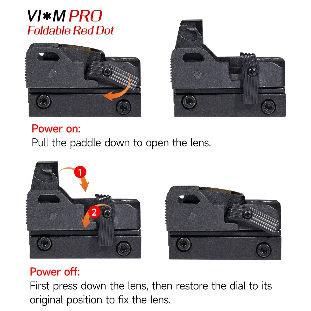 Tactical Foldable Mini Flip Up Red Dot Sight Compact Scope Collimator Pistol Rifle Reflex Sight Hunting Optics Riflescope