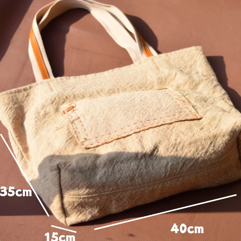 

AETOO Canvas bag, new cotton and linen autumn and winter tote, large-capacity retro handbag, class bag, single-shoulder bag, cro