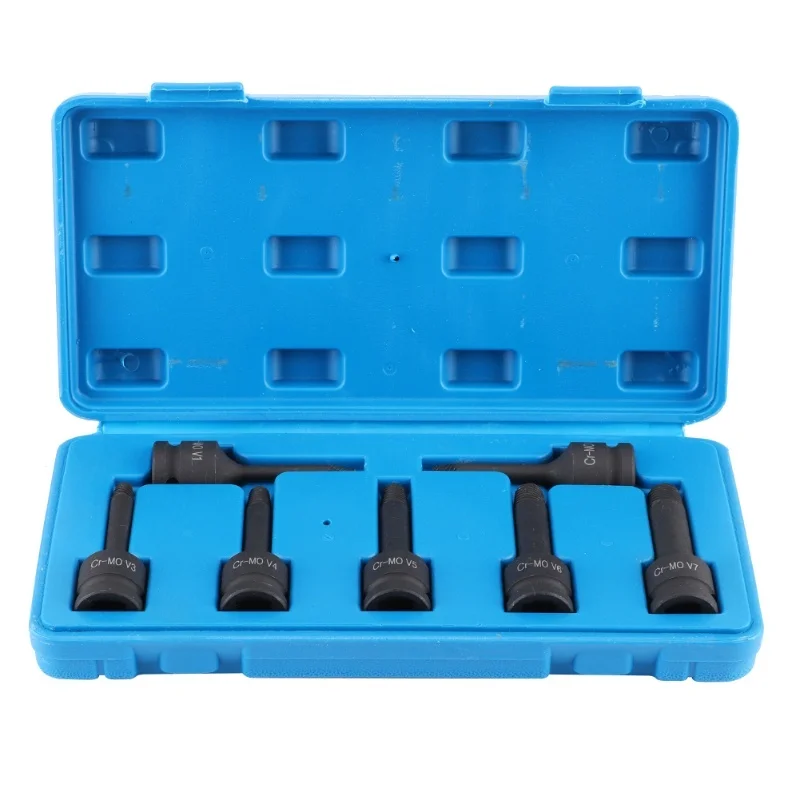 

7pcs/Set 1/2in 12.5mm Square Head Damaged Bolt Extractor Screw Thread Slippage Broken Stud Easy Out Remover Tool
