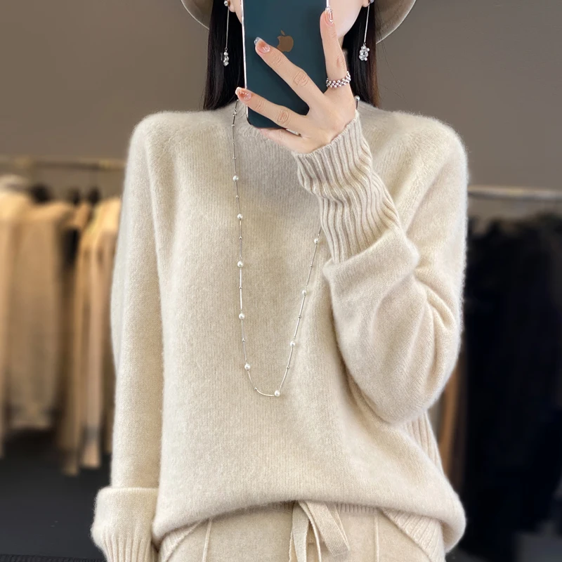 New heavy cashmere sweater thickened Faye Wong with the same first-line ready-to-wear turtleneck loose pullover sweater bottomin