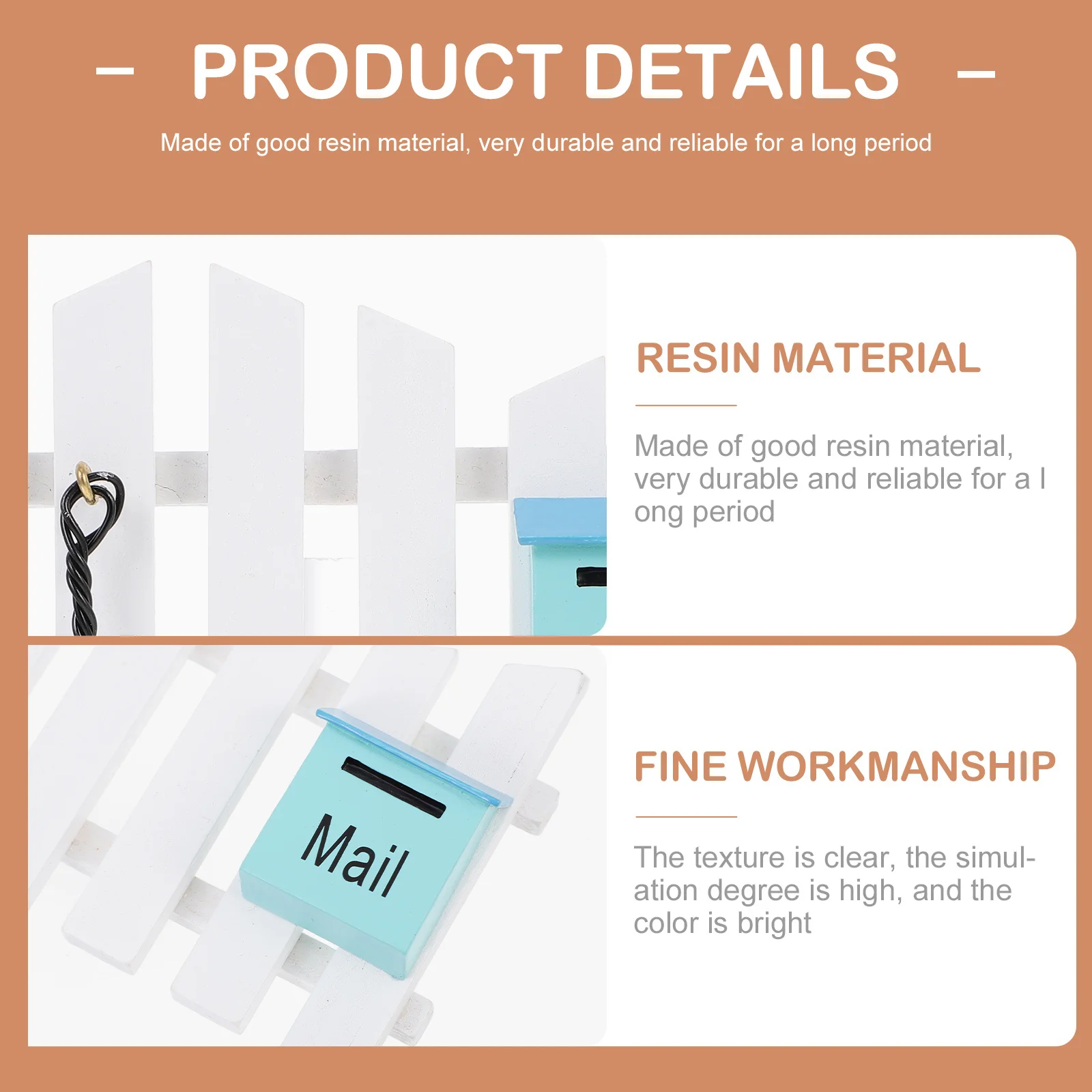 Mailbox Fence Decorative Resin Landscaping Plug-in Decor Photography Prop Micro Garden Moss Landscaping Accessories