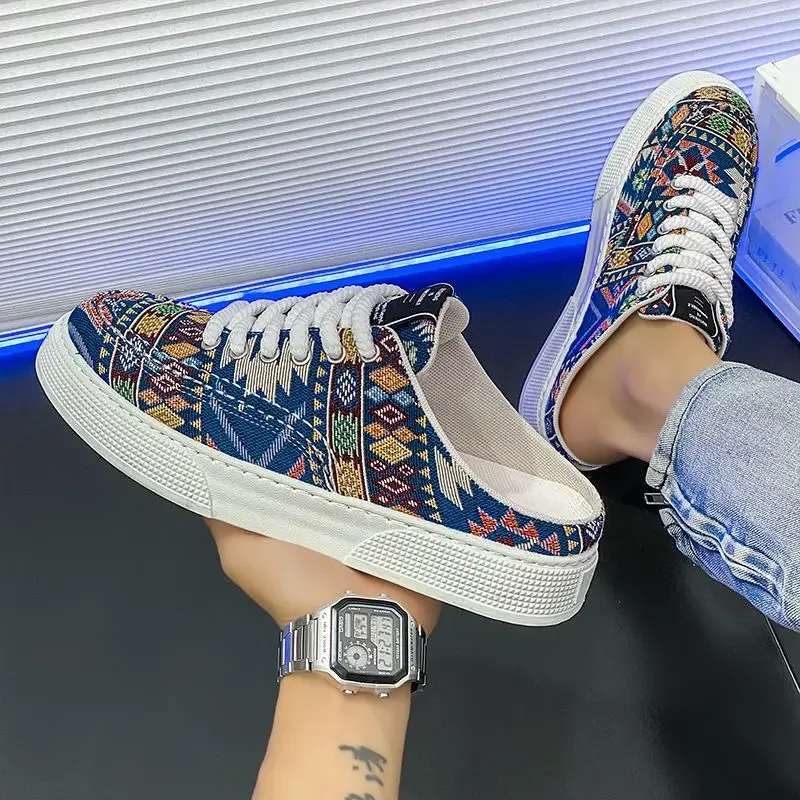 

Мужские тапочки с ремешками, шлепанцы с полупринтом, стиль 2025 года, модельер, роскошные тапочки для взрослых, элегантная мужская обувь высокого качества