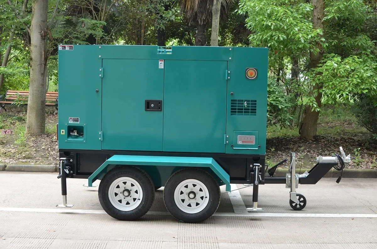 مولدات نوع المقطورة المتنقلة 30KVA 50KVA 100KVA 150KVA مع مولد محرك الديزل الكمون/البركينز/Doosan/Weichai