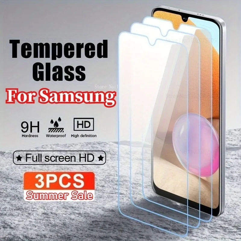 

3Pcs Tempered Glass for Samsung Galaxy A26 A36 A25 A22 A06 A05 HD Clear Screen Protector for Samsung Galaxy A24 A21 A04 A03 A20