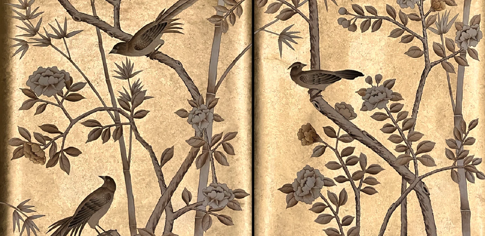 Custom Luxury Hand-Made Gold Gilded Wallpaper Hand Painted Flower/bird Bedroom/Living/Study/Dining Room/Porch/Sofa/TV Wall Paper