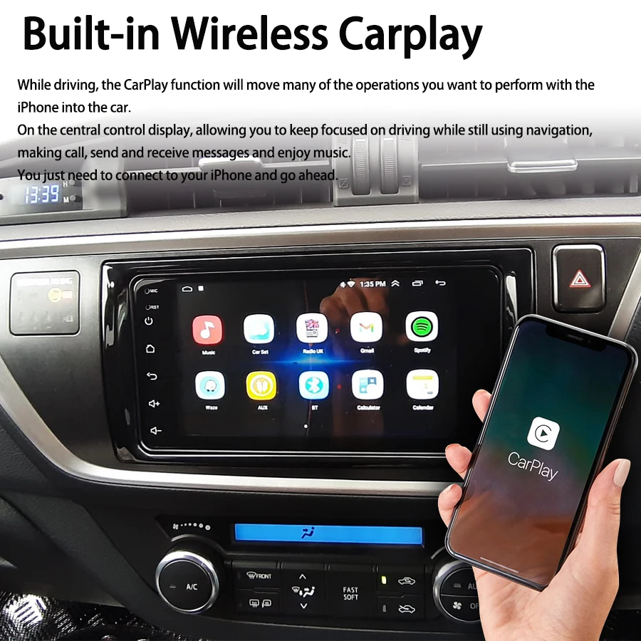 Carplay Android BT Screen Car GPS Navigation For Toyota Auris 2013 2014 2015 Auto Radio Audio Stereo Multimedia Player Head Unit