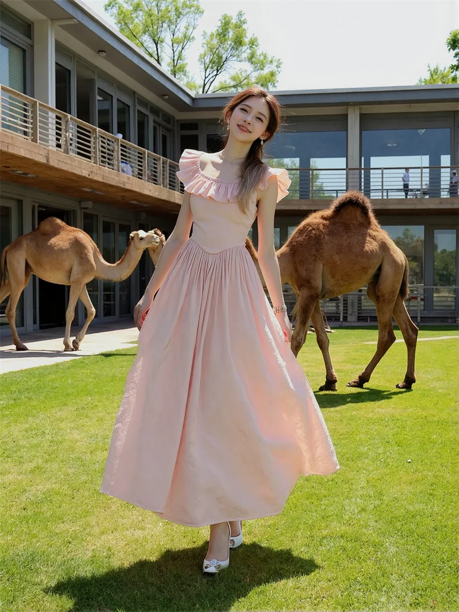 Vestido rosa feminino gola quadrada em camadas ruched streetwear hipsters altgoth grunge punk alternativo emo rock gótico outono