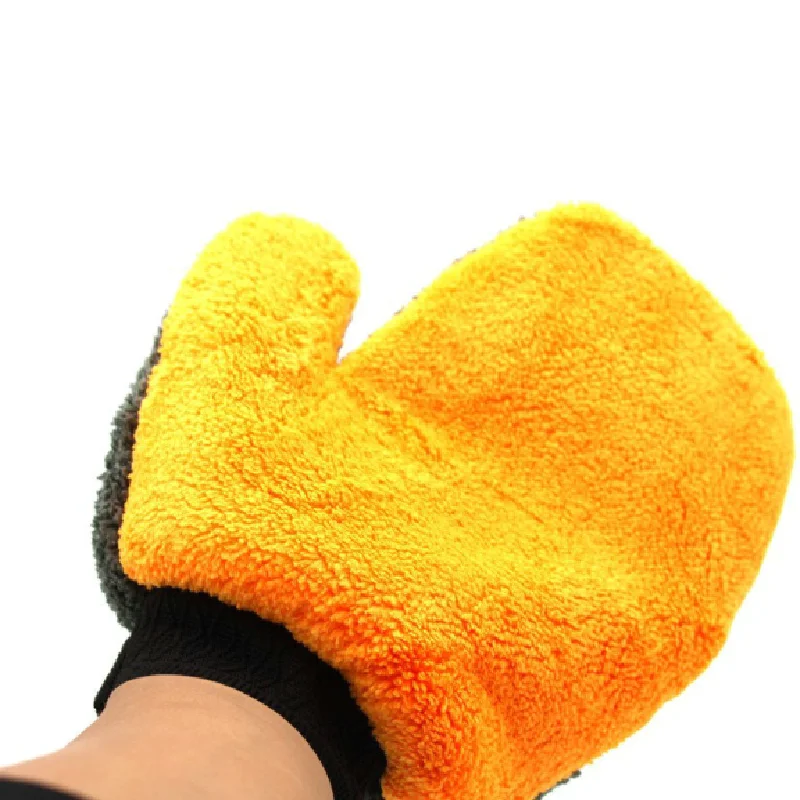 

Waterproof Car Wash Microfiber Chenille Gloves 2 In 1 Car Care Double Sided Glove Coral Fleece Car Clean Car Polishing Gloves