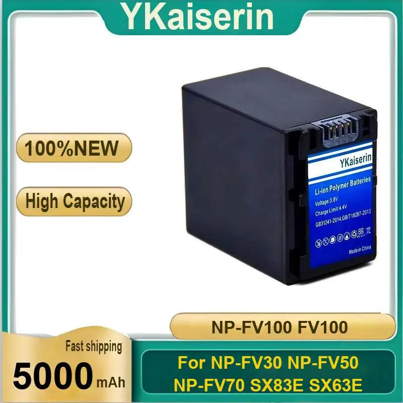 For NP-FV30 NP-FV50 NP-FV70 SX83E SX63E Stable Power Supply NP-FV100 FV100 Camera Battery 5000Mah High Performance