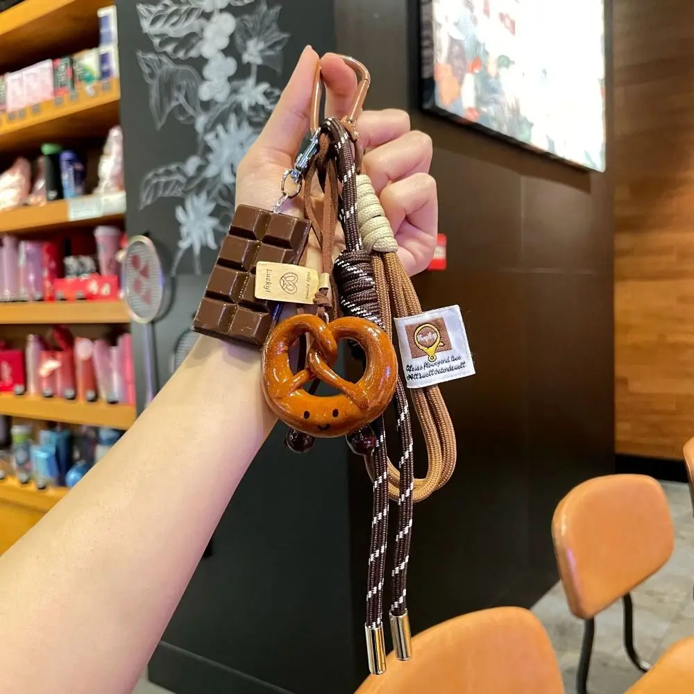 New Multi Element Love Bag Pendant Nylon Rope Cute Creative Alkali Bread Ornament Key Holder Pendant Keychain Decor Gift