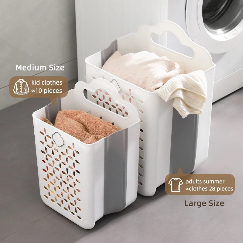 Folding Bathroom Laundry Basket Wall-mounted Dirty Clothes Storage Basket Household Laundry Bag Laundry Organizer Dropshipping