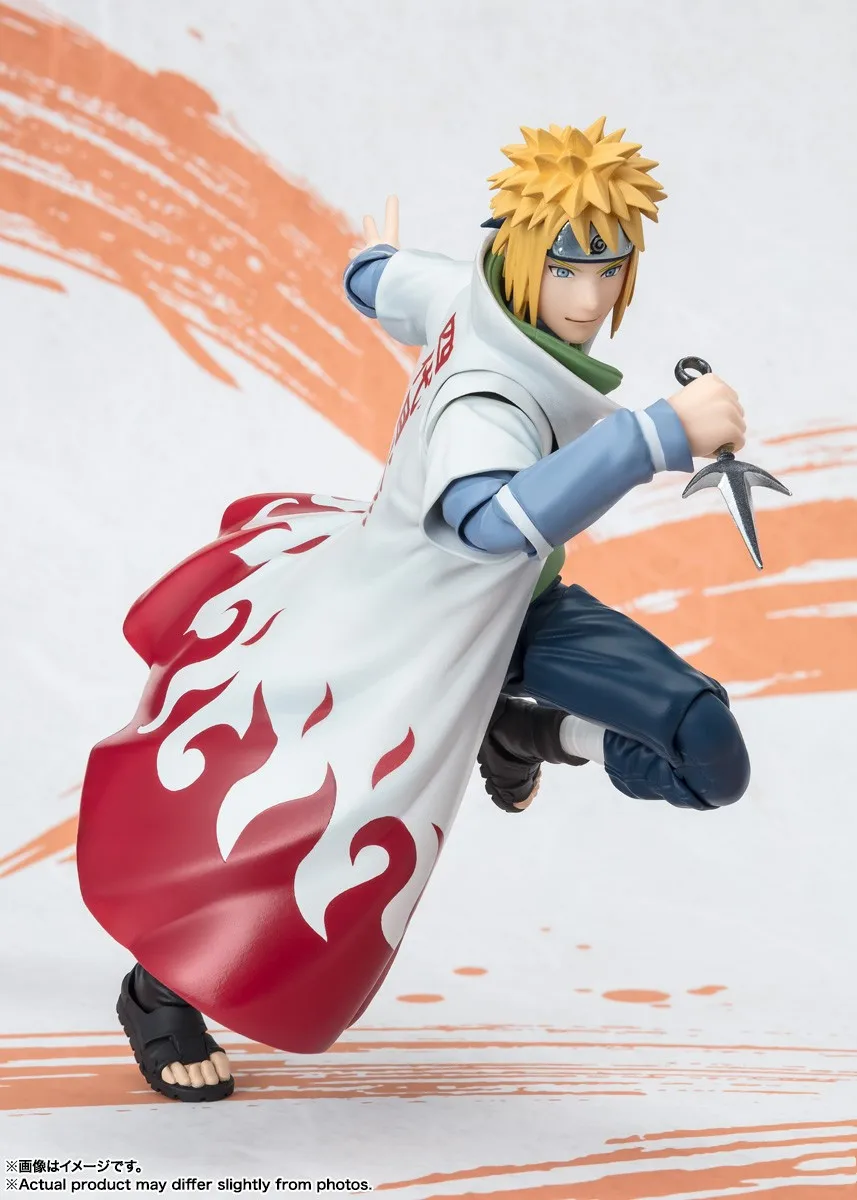 Original BANDAI S.H.Figuarts Narutop99 Namikaze Minato Anime Figure Toys Naruto Shippuden PVC Action Figurine Doll