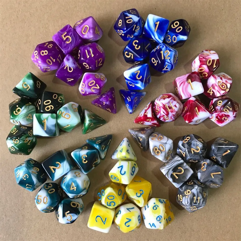 For TRPG DND Multifaceted Multicolor Leisure Entertainment Toys Party Supplies Two-color Dice Set Game Accessory