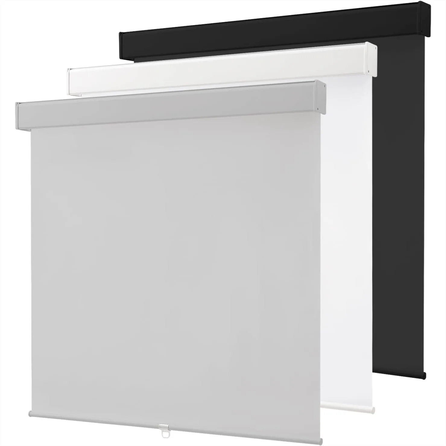 Cordless Roller Window Shades, 100% Blackout Thermal Insulated UV Protection Blinds for Home and Office, Easy to Install in Grey