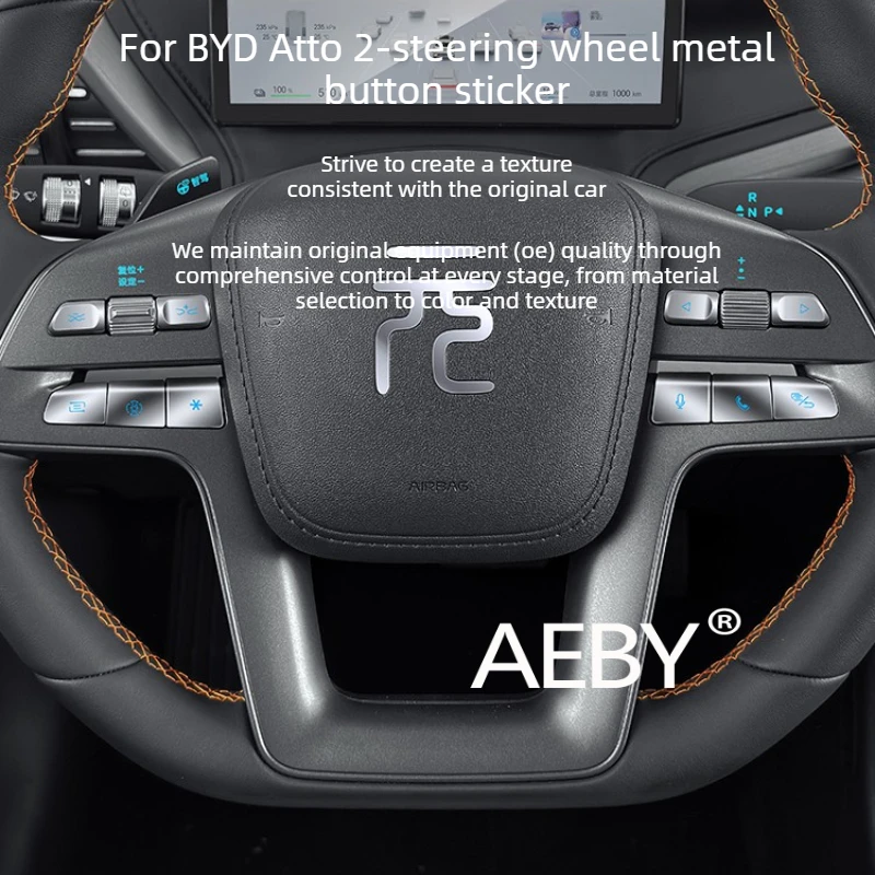 aeby-per-byd-atto-2-smart-driving-edition-2024-2025-copri-pulsante-volante-in-acciaio-inossidabile-antigraffio-e-anti-impronte