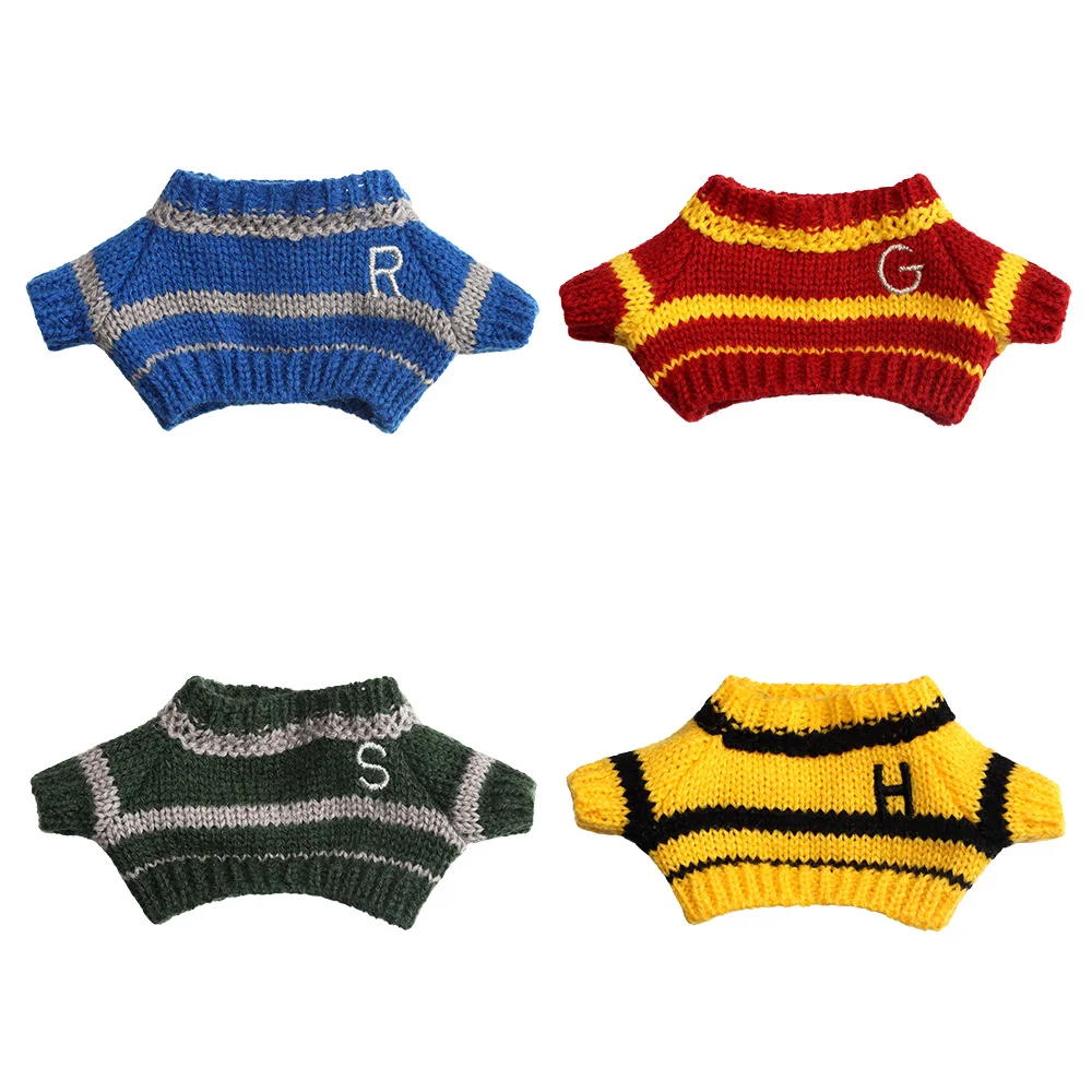 20CM Doll Clothes Kpop Fashion Tops Knitted Stripe Sweater Letter Decoration Woollen Sweater For Idol Dolls Accessories Kids Toy