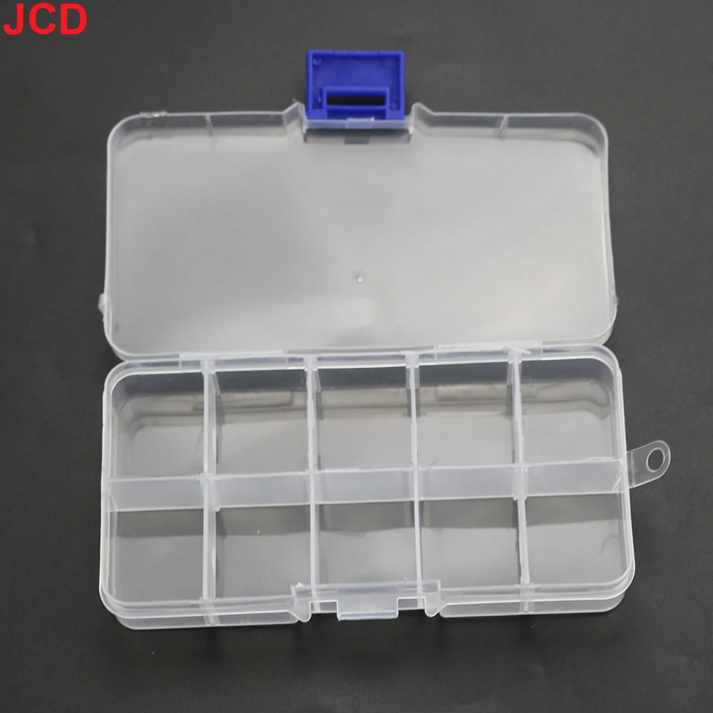 Portable Transparent Storage Box 10/15/18/24/36 Grids Plastic Organizer With Cover Box For Jewelry Earrings Screw Nails Parts