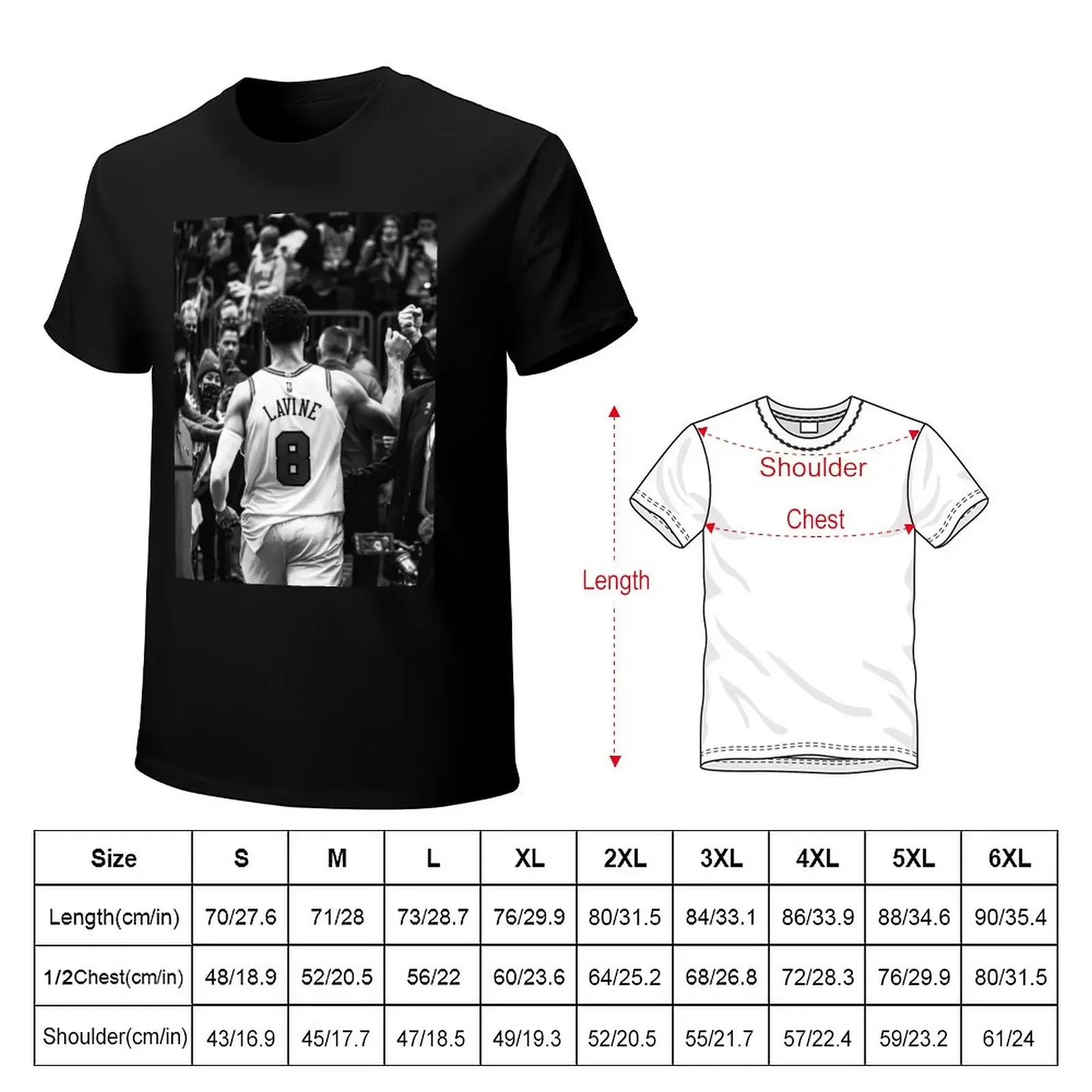 Zach Lavine - Black / White T-Shirt quick drying customs design your own blacks heavyweights sweat shirts, men