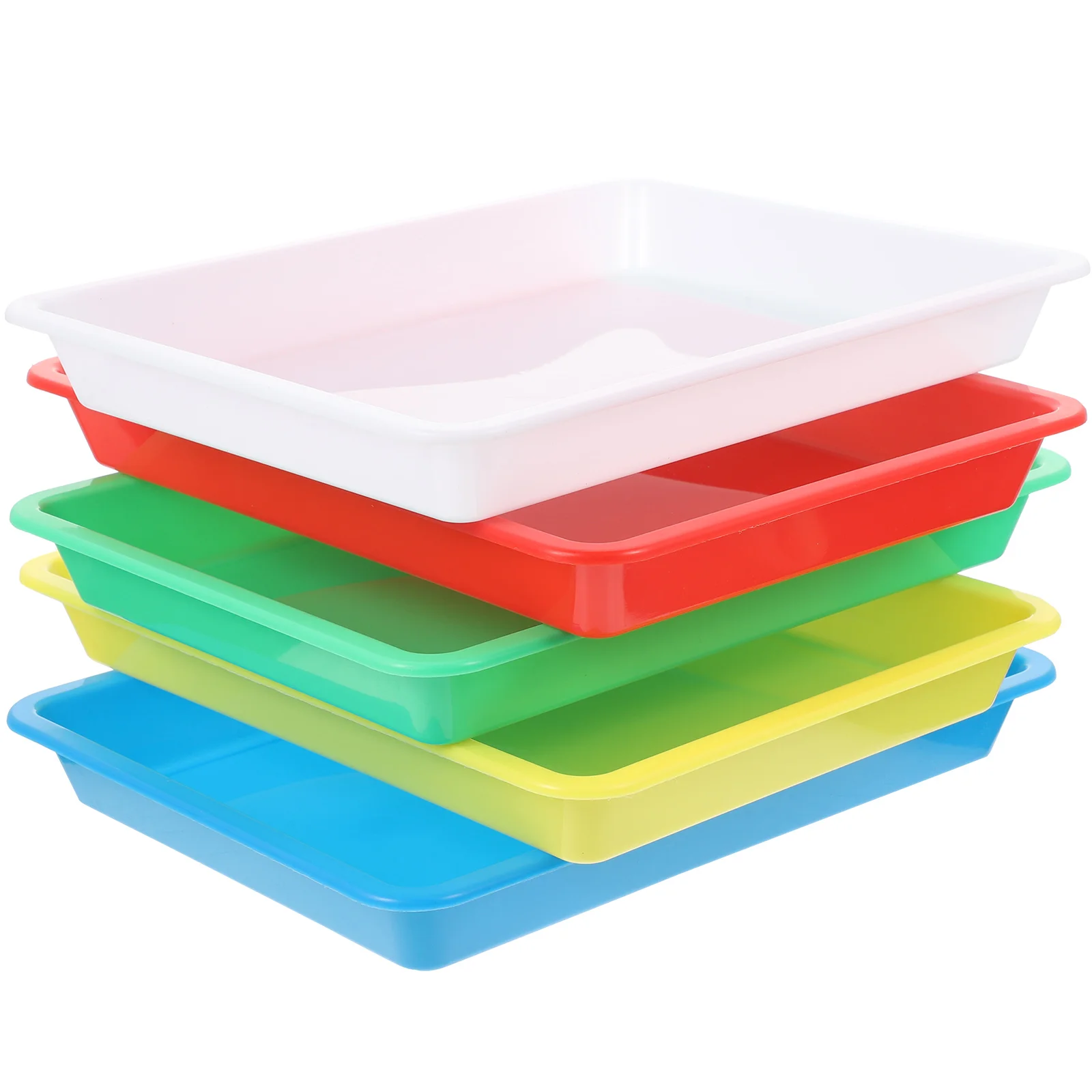 

5pcs Storage Tray Pp Material Smooth Easy To Clean Food Serving Plate For Home Restaurant Hotel Café Buffet Fruit Bread Snack