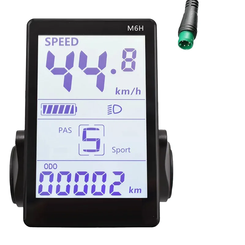 

M6H Electric Bike LCD Display Meter Dashboard 24V-60V Universal E Scooter LCD Panel Screen for Electric Bike(5PIN)