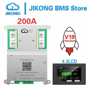 Bilashmart 200A 5kW V19 jk bms Bluetooth APP 4S 8S 12V 24V Active Equalizing Current 2A Lifepo4 Battery golfcar camper van speedboat