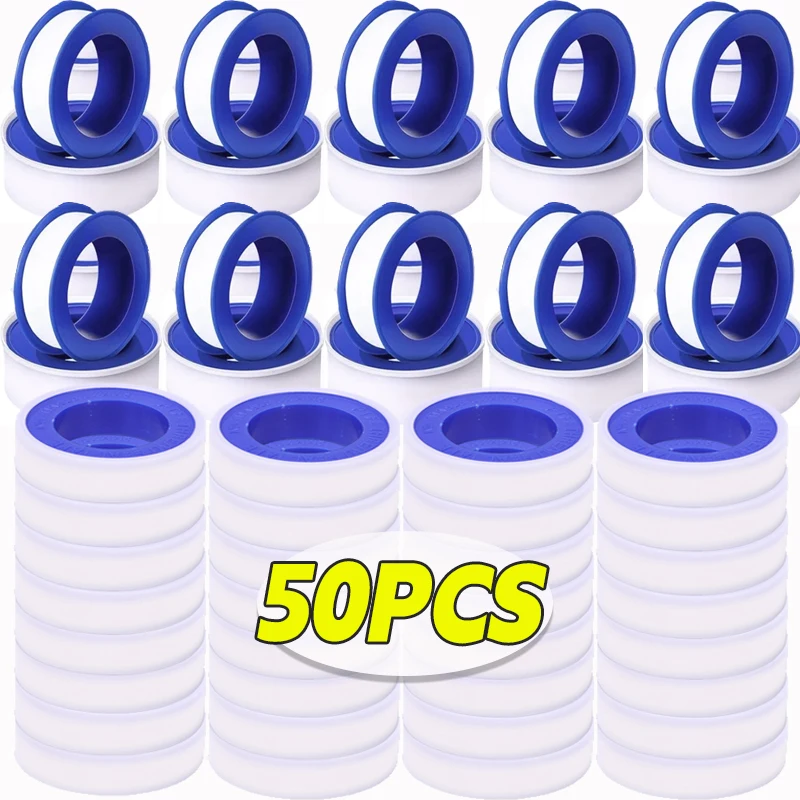 

1/50 шт. водонепроницаемая герметичная лента из ПТФЭ, водопроводные трубы, предотвращающая утечки, уплотнительная лента, сантехнический фитинг, инструмент для ремонта, раковина, трубная резьба, воздуховодные ленты