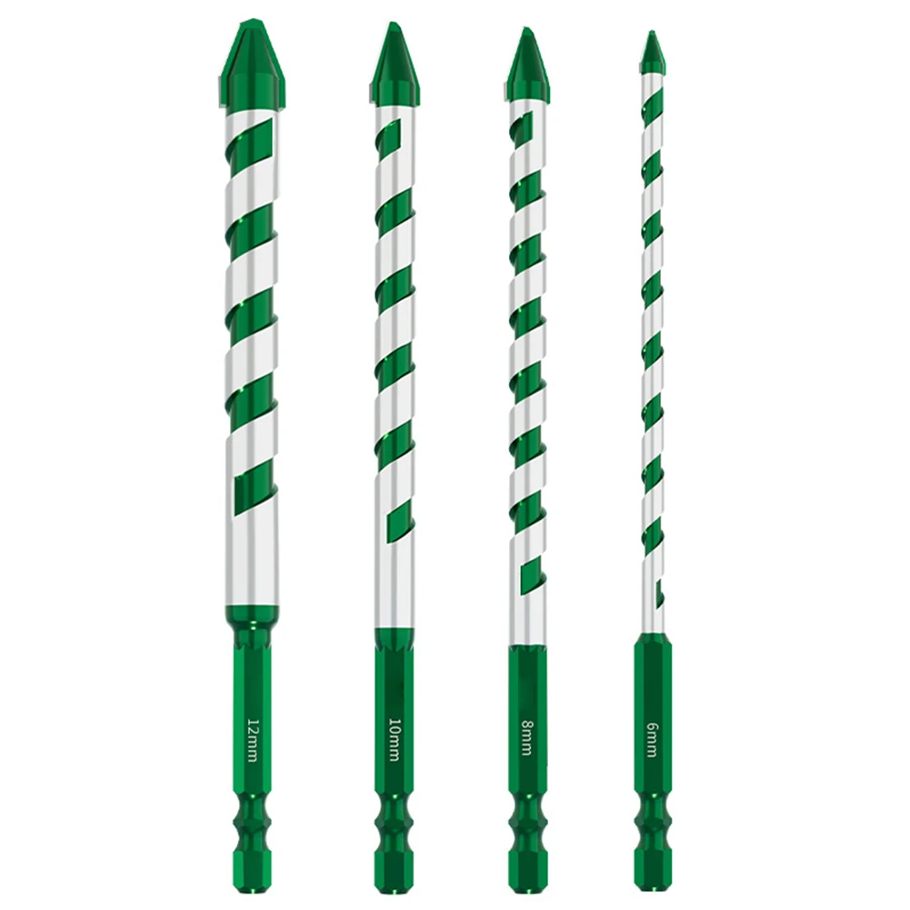 4PCS 150mm Carbide Drill Bits Set 6 8 10 12mm For Glass Wood Metal Drywall Brick Masonry Hole Drilling Power Tool Accessory