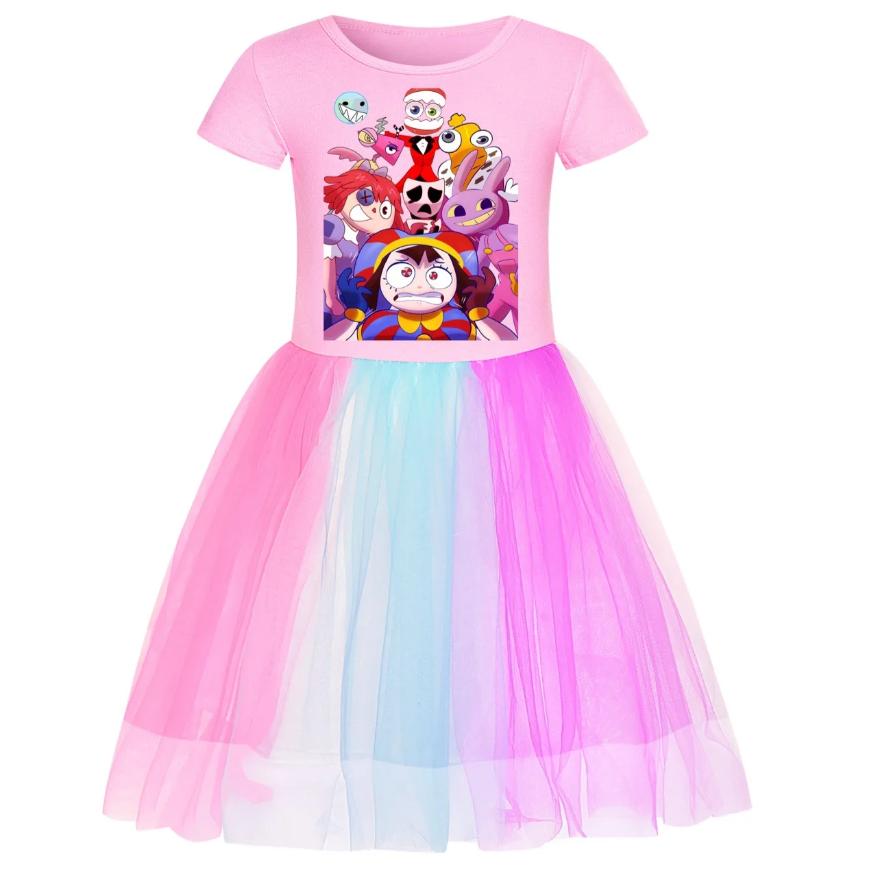 The Amazing Digital Toddler Summer Girls Dress short Sleeve Kids Dress Patchwork Girls Party Vestidos  Cartoon Child Dress 2896