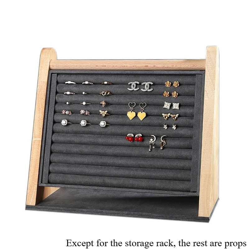 Ring plate Earrings Earrings Wooden tray Jewelry rack Jewelry stall Jewelry display table