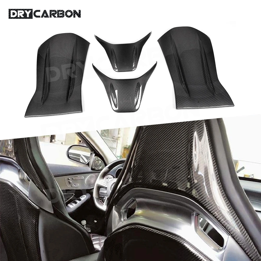 Car Seat Back Cover Trim For W205 C63 W176 A45 W117 CLA45 X156 AMG 2014-2021 Dry Carbon Fiber Seat Back Cover Moulding Body Kits