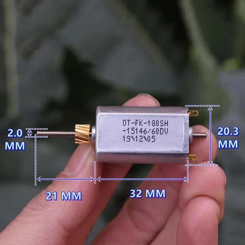 FK-180SH-15146 Small 180 Dual Shaft Motor High Speed Strong Magnetic Carbon Brush Motor DIY Hobby Toy Model DC 6V-12V 13600RPM