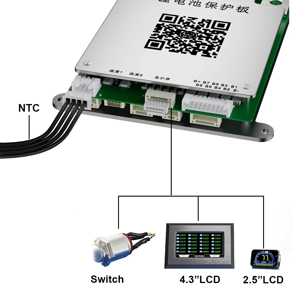 JIKONG BMS BD4A8S4P 0.4A Active Balance Current for 4S~24S Li-ion LiFePo4 Battery with BT RS485 60A 80A Charge JIKONG Smart BMS