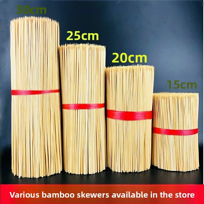 Caja completa de brochetas desechables de bambú para barbacoa, comida chinesa, utensilios de mesa de un solo uso, desde China