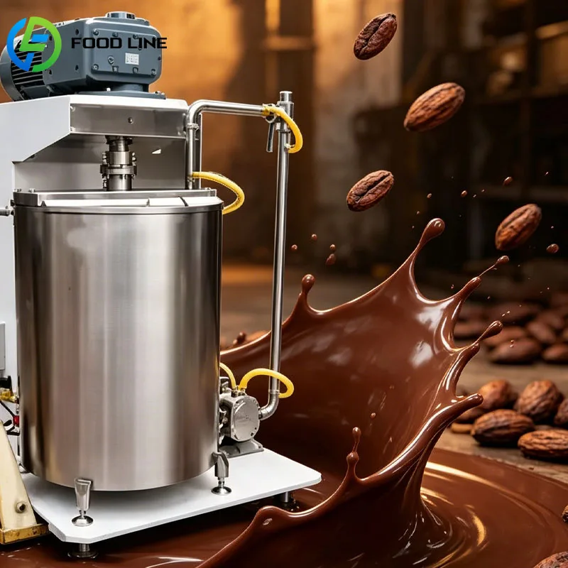 Industrial Cocoa Chocolate Ball Mill Grinder Machine Conching Refiner for Confectionery Chocolate Paste Processing Customized
