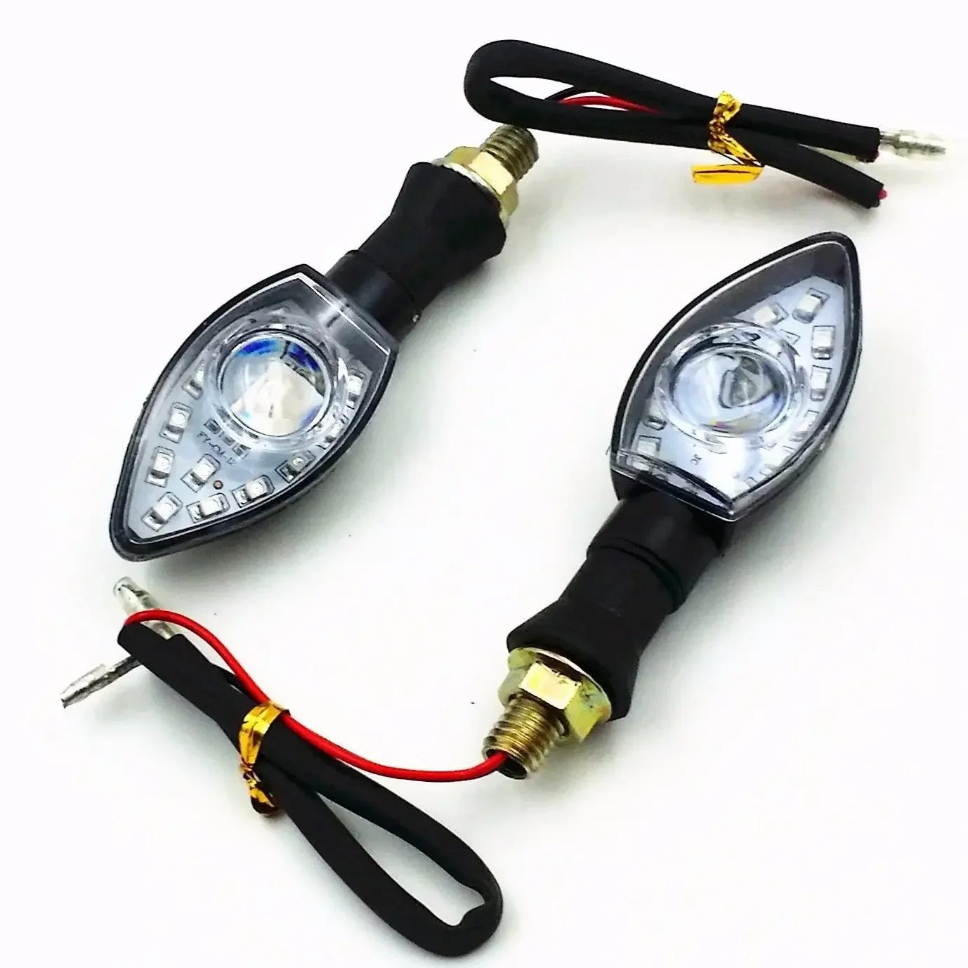 إشارة الانعطاف LED للدراجات النارية باللون الأسود لهوندا كاواساكي سوزوكي ياماها ستريت نكد #2