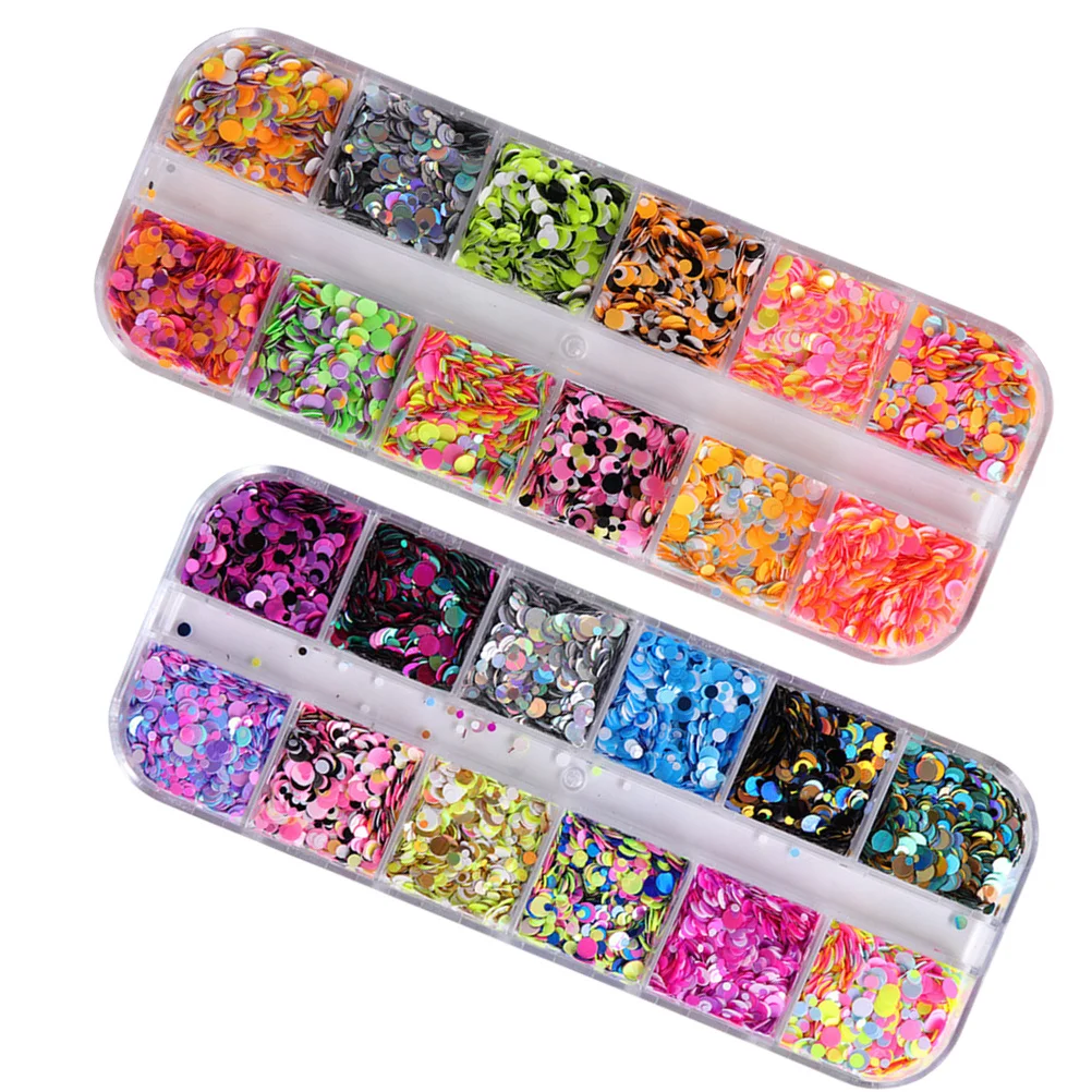 

3 Boxes Nail Art Sequins Glitter Mini Paillette Round Colorful Decorations Sparkle Manicure Design for Women Girls Accessories