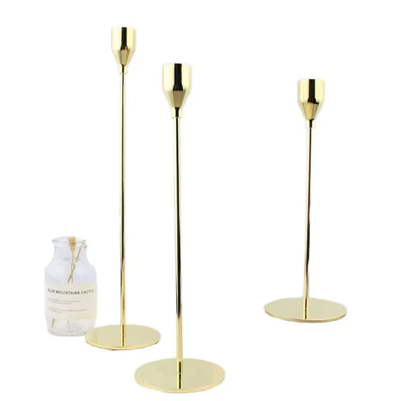 Candlestick tea lamp wedding party metal candlestick wrought iron gift romantic European dining table home decoration